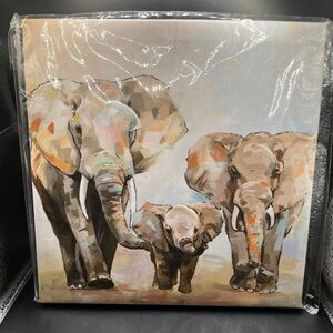 2 for $5 Small Elephant Family Canvas Art
